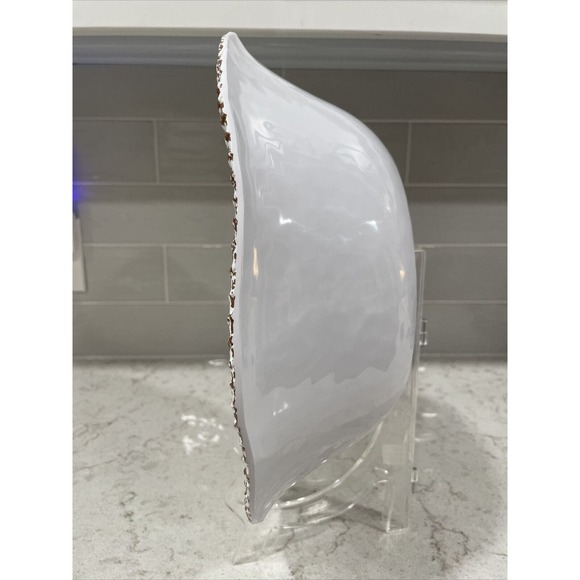 Tommy Bahama Extra Large 14x4.5” Chip Salad Serving Bowl Melamine White Rustic - Picture 4 of 6